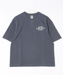 ビンテージ加工 ヘビー天竺ガゼット付き アメカジひび割れプリントTEE
