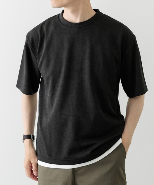 LCT-2502-004 カットソー フェイク レイヤード トップス シャツ AZUL BY MOUSSY | フェイクレイヤードトップス (Tシャツ