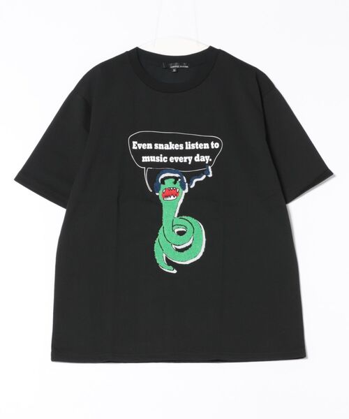 Revo.（レボ）の「アニマル 手書きイラスト サガラ刺繍 オーバーサイズTシャツ ヘビ 猫 虎 ロゴ プリント（Tシャツ/カットソー・メンズ・ホワイト系その他2/ブラック系その他/ブラック/ブラック系その他2/ホワイト/ホワイト系その他・M/L）」の19枚目の写真