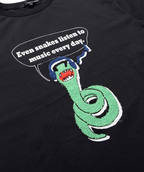 Revo.（レボ）の「アニマル 手書きイラスト サガラ刺繍 オーバーサイズTシャツ ヘビ 猫 虎 ロゴ プリント（Tシャツ/カットソー・メンズ・ホワイト系その他2/ブラック系その他/ブラック/ブラック系その他2/ホワイト/ホワイト系その他・M/L）」の8枚目の写真