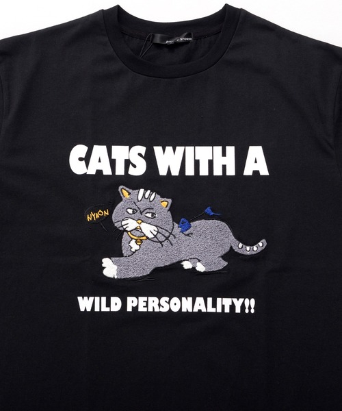 Revo.（レボ）の「アニマル 手書きイラスト サガラ刺繍 オーバーサイズTシャツ ヘビ 猫 虎 ロゴ プリント（Tシャツ/カットソー・メンズ・ホワイト系その他2/ブラック系その他/ブラック/ブラック系その他2/ホワイト/ホワイト系その他・M/L）」の15枚目の写真