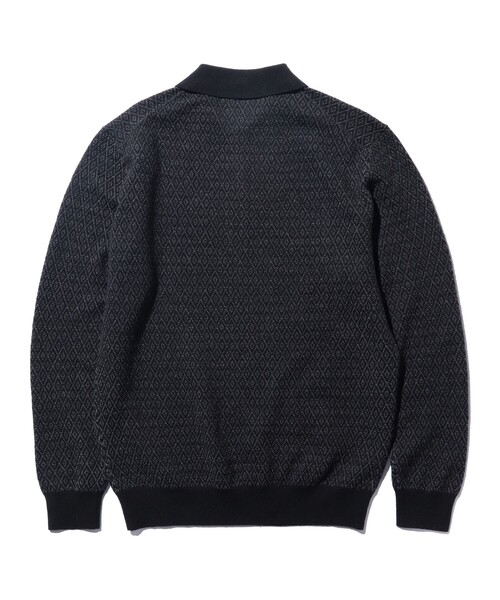 BEAMS PLUS（ビームスプラス）の「ダイヤモンド パターン ニット ポロシャツ（ポロシャツ・メンズ・ブルー/ブラック/ブラウン・S/M/L/XL）」の18枚目の写真