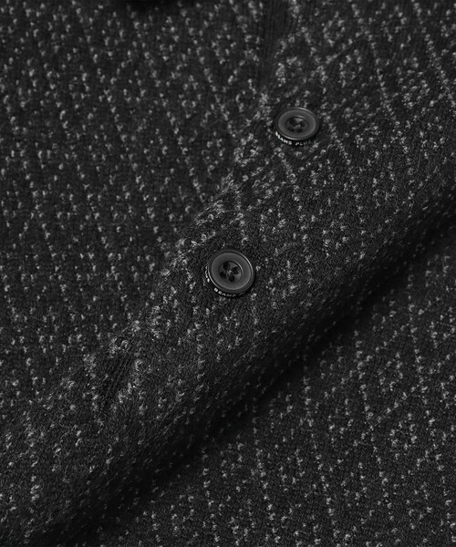 BEAMS PLUS（ビームスプラス）の「ダイヤモンド パターン ニット ポロシャツ（ポロシャツ・メンズ・ブルー/ブラック/ブラウン・S/M/L/XL）」の20枚目の写真