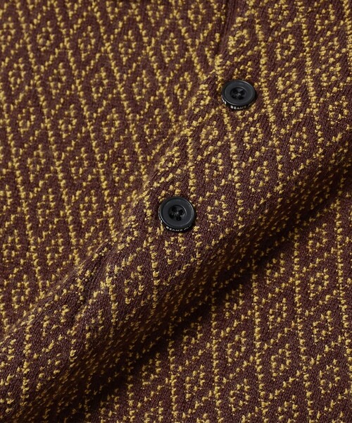 BEAMS PLUS（ビームスプラス）の「ダイヤモンド パターン ニット ポロシャツ（ポロシャツ・メンズ・ブルー/ブラック/ブラウン・S/M/L/XL）」の7枚目の写真