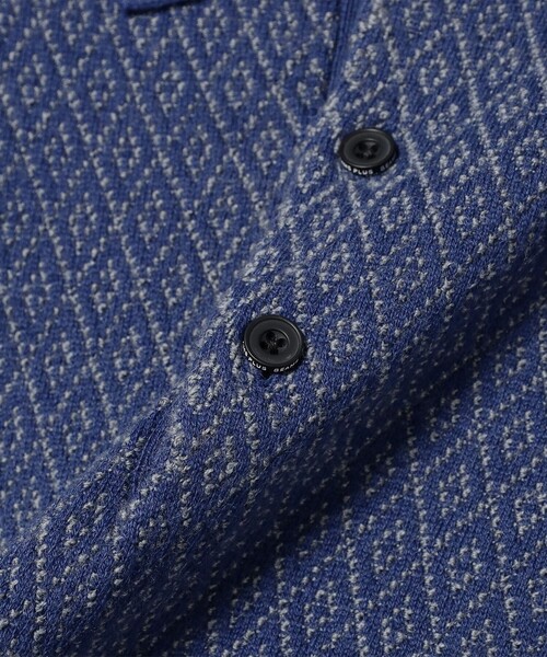 BEAMS PLUS（ビームスプラス）の「ダイヤモンド パターン ニット ポロシャツ（ポロシャツ・メンズ・ブルー/ブラック/ブラウン・S/M/L/XL）」の15枚目の写真