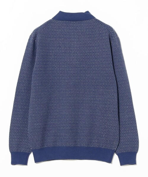 BEAMS PLUS（ビームスプラス）の「ダイヤモンド パターン ニット ポロシャツ（ポロシャツ・メンズ・ブルー/ブラック/ブラウン・S/M/L/XL）」の16枚目の写真