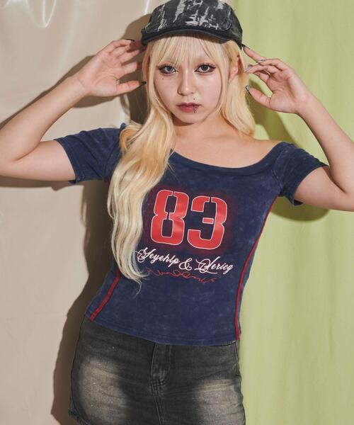 dispark(ディスパーク)の「DISPARK/ナンバリングワンショルリブT(Tシャツ/カットソー・レディース・ブラック/ネイビー・FREE)」の20枚目の写真