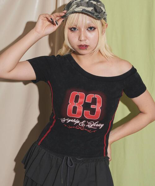 dispark(ディスパーク)の「DISPARK/ナンバリングワンショルリブT(Tシャツ/カットソー・レディース・ブラック/ネイビー・FREE)」の16枚目の写真