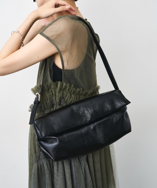 LE VERNIS(ル・ベルニ)の「LE VERNIS(ル・ベルニ) Soft wide bag(ハンドバッグ・レディース・ボルドー/ブラック・FREE)」の10枚目の写真
