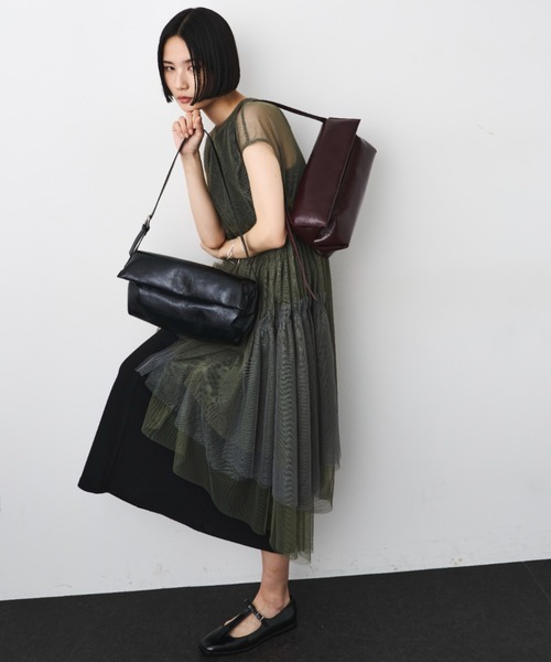 LE VERNIS(ル・ベルニ)の「LE VERNIS(ル・ベルニ) Soft wide bag(ハンドバッグ・レディース・ボルドー/ブラック・FREE)」の18枚目の写真