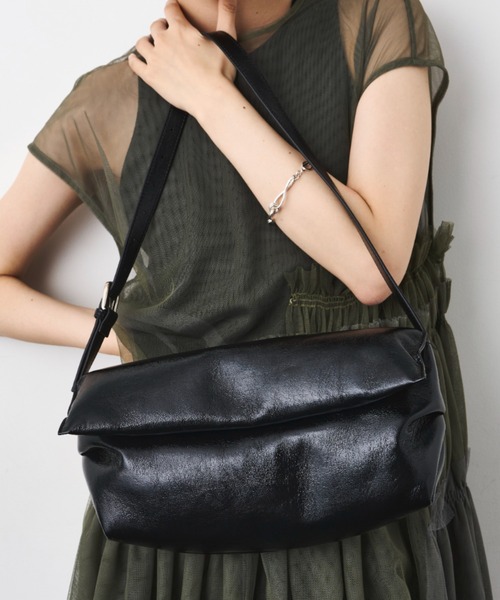 LE VERNIS(ル・ベルニ)の「LE VERNIS(ル・ベルニ) Soft wide bag(ハンドバッグ・レディース・ボルドー/ブラック・FREE)」の11枚目の写真