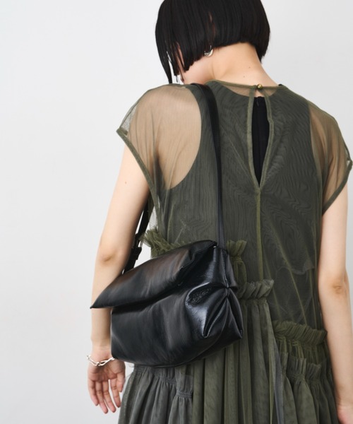 LE VERNIS(ル・ベルニ)の「LE VERNIS(ル・ベルニ) Soft wide bag(ハンドバッグ・レディース・ボルドー/ブラック・FREE)」の13枚目の写真
