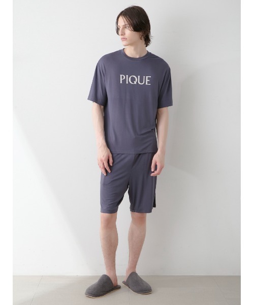 HOMME】【接触冷感】カラーレーヨンロゴハーフパンツ（ルームウェア