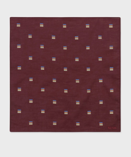 Signature Stripe Square” ハンカチ【150354 HANK】（ハンカチ