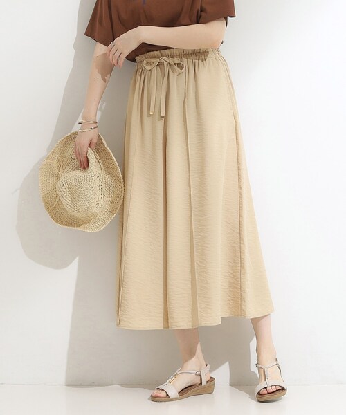 DRESKIP（ドレスキップ）の「◆【S-LL/ひんやり】さらっとタッチできれい見え ピンタックスカーチョ（その他パンツ・レディース・チャコールグレー/ブルー/ブラック/ベージュ・01/02/03/04）」の3枚目の写真