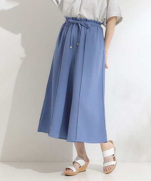 DRESKIP（ドレスキップ）の「◆【S-LL/ひんやり】さらっとタッチできれい見え ピンタックスカーチョ（その他パンツ・レディース・チャコールグレー/ブルー/ブラック/ベージュ・01/02/03/04）」の4枚目の写真