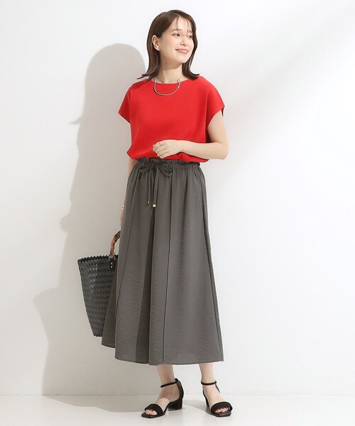 DRESKIP（ドレスキップ）の「◆【S-LL/ひんやり】さらっとタッチできれい見え ピンタックスカーチョ（その他パンツ・レディース・チャコールグレー/ブルー/ブラック/ベージュ・01/02/03/04）」の7枚目の写真