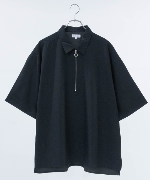 JOHN'S CLOSET(ジョンズクローゼット)の「【14】アソートプリント サイドスリット オーバーサイズ ハーフジップシャツ(シャツ/ブラウス・メンズ・ブラック系1/ネイビー系1/ホワイト系1/ホワイト系2/グレー系2/グレー系3/ブラック系2/ネイビー系2・LARGE/MEDIUM)」の3枚目の写真