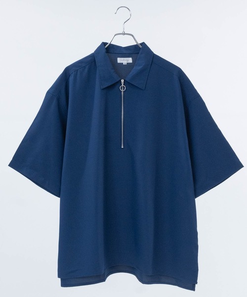 JOHN'S CLOSET(ジョンズクローゼット)の「【14】アソートプリント サイドスリット オーバーサイズ ハーフジップシャツ(シャツ/ブラウス・メンズ・ブラック系1/ネイビー系1/ホワイト系1/ホワイト系2/グレー系2/グレー系3/ブラック系2/ネイビー系2・LARGE/MEDIUM)」の7枚目の写真