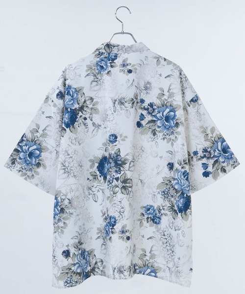 JOHN'S CLOSET(ジョンズクローゼット)の「【14】アソートプリント サイドスリット オーバーサイズ ハーフジップシャツ(シャツ/ブラウス・メンズ・ブラック系1/ネイビー系1/ホワイト系1/ホワイト系2/グレー系2/グレー系3/ブラック系2/ネイビー系2・LARGE/MEDIUM)」の10枚目の写真