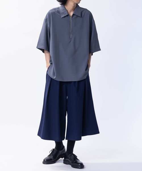 JOHN'S CLOSET(ジョンズクローゼット)の「【14】アソートプリント サイドスリット オーバーサイズ ハーフジップシャツ(シャツ/ブラウス・メンズ・ブラック系1/ネイビー系1/ホワイト系1/ホワイト系2/グレー系2/グレー系3/ブラック系2/ネイビー系2・LARGE/MEDIUM)」の18枚目の写真