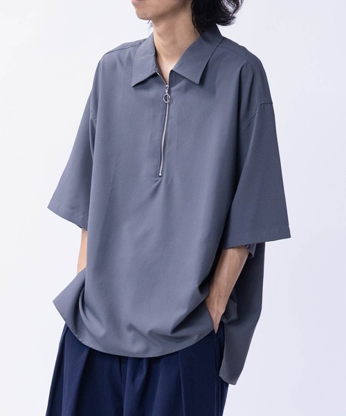 JOHN'S CLOSET(ジョンズクローゼット)の「【14】アソートプリント サイドスリット オーバーサイズ ハーフジップシャツ(シャツ/ブラウス・メンズ・ブラック系1/ネイビー系1/ホワイト系1/ホワイト系2/グレー系2/グレー系3/ブラック系2/ネイビー系2・LARGE/MEDIUM)」の16枚目の写真