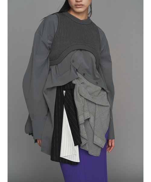 UN3D.(アンスリード)の「PATTERN MIX SHIRT / パターンミックスシャツ(シャツ/ブラウス・レディース・ホワイト/ブラック/その他1/グレー・38/36)」の21枚目の写真