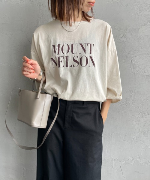 MICA&DEAL（マイカ＆ディール）の「[MICA&DEAL/マイカアンドディール] MOUNT MELSON ロールスリーブ7分袖プリントTシャツ（Tシャツ/カットソー・レディース・ベージュ/ホワイト/グレー・F）」の17枚目の写真
