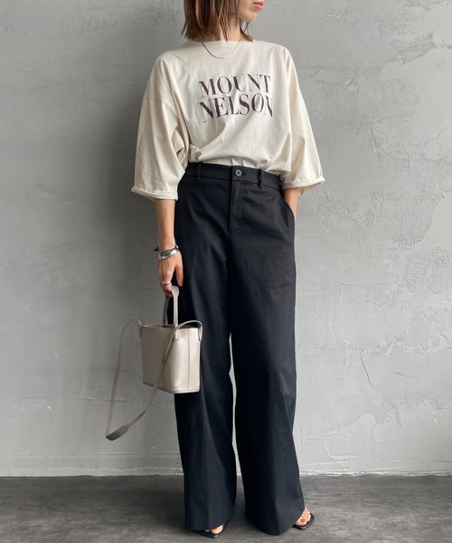 MICA&DEAL（マイカ＆ディール）の「[MICA&DEAL/マイカアンドディール] MOUNT MELSON ロールスリーブ7分袖プリントTシャツ（Tシャツ/カットソー・レディース・ベージュ/ホワイト/グレー・F）」の19枚目の写真