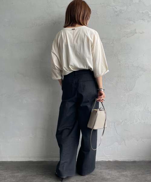 MICA&DEAL（マイカ＆ディール）の「[MICA&DEAL/マイカアンドディール] MOUNT MELSON ロールスリーブ7分袖プリントTシャツ（Tシャツ/カットソー・レディース・ベージュ/ホワイト/グレー・F）」の20枚目の写真