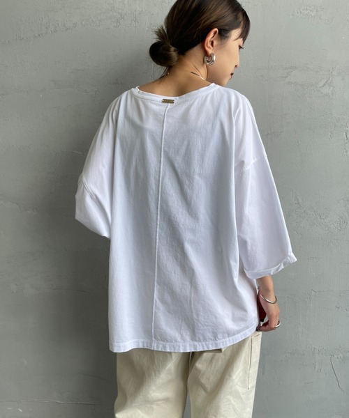 MICA&DEAL（マイカ＆ディール）の「[MICA&DEAL/マイカアンドディール] MOUNT MELSON ロールスリーブ7分袖プリントTシャツ（Tシャツ/カットソー・レディース・ベージュ/ホワイト/グレー・F）」の12枚目の写真