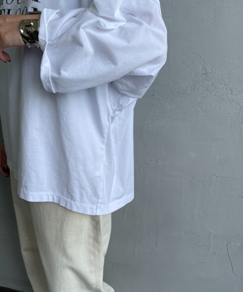 MICA&DEAL（マイカ＆ディール）の「[MICA&DEAL/マイカアンドディール] MOUNT MELSON ロールスリーブ7分袖プリントTシャツ（Tシャツ/カットソー・レディース・ベージュ/ホワイト/グレー・F）」の15枚目の写真