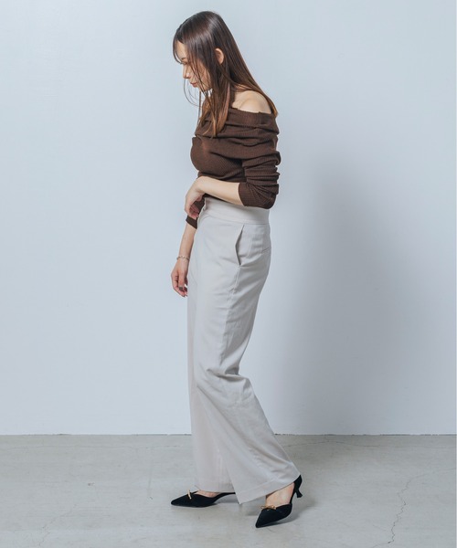 EVOL(イーボル)の「【クッション入り・ふかふか】4.5cmリボンセパレートパンプス BZ23837(パンプス・レディース・ベージュ/ブラック/グレー系その他・22.5cm/23.5cm/24.5cm/23.0cm/24.0cm/22.0cm)」の5枚目の写真
