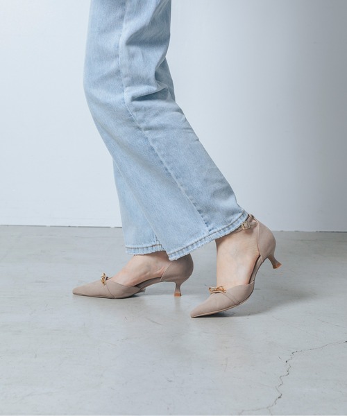 EVOL(イーボル)の「【クッション入り・ふかふか】4.5cmリボンセパレートパンプス BZ23837(パンプス・レディース・ベージュ/ブラック/グレー系その他・22.5cm/23.5cm/24.5cm/23.0cm/24.0cm/22.0cm)」の11枚目の写真