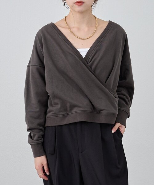 SHENERY（シーナリー）の「《前後2WAY仕様》カシュクールスウェット（スウェット・レディース・アイボリー/グレー系その他/ベージュ・FREE）」の5枚目の写真