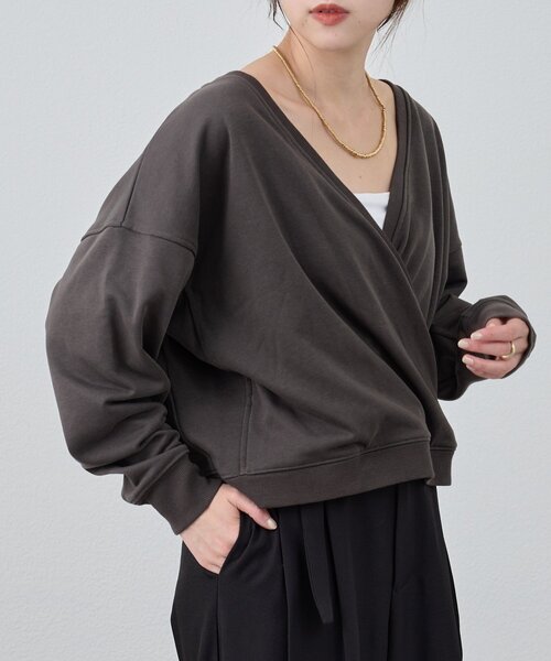 SHENERY（シーナリー）の「《前後2WAY仕様》カシュクールスウェット（スウェット・レディース・アイボリー/グレー系その他/ベージュ・FREE）」の6枚目の写真