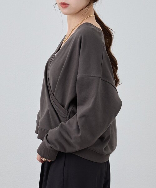 SHENERY（シーナリー）の「《前後2WAY仕様》カシュクールスウェット（スウェット・レディース・アイボリー/グレー系その他/ベージュ・FREE）」の7枚目の写真