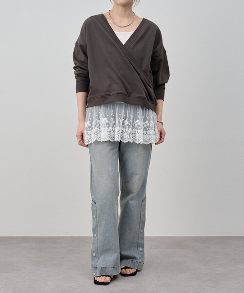 SHENERY（シーナリー）の「《前後2WAY仕様》カシュクールスウェット（スウェット・レディース・アイボリー/グレー系その他/ベージュ・FREE）」の10枚目の写真