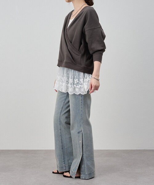 SHENERY（シーナリー）の「《前後2WAY仕様》カシュクールスウェット（スウェット・レディース・アイボリー/グレー系その他/ベージュ・FREE）」の11枚目の写真