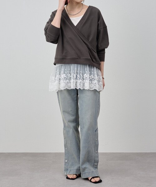 SHENERY（シーナリー）の「《前後2WAY仕様》カシュクールスウェット（スウェット・レディース・アイボリー/グレー系その他/ベージュ・FREE）」の12枚目の写真