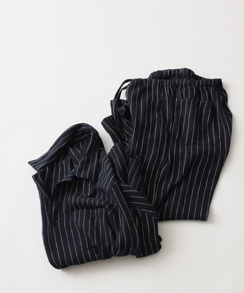 UNFOLLOW(アンフォロー)の「【FOLL/フォル】khadi cotton stripe pants(スラックス・メンズ・ネイビー・3/2)」の3枚目の写真
