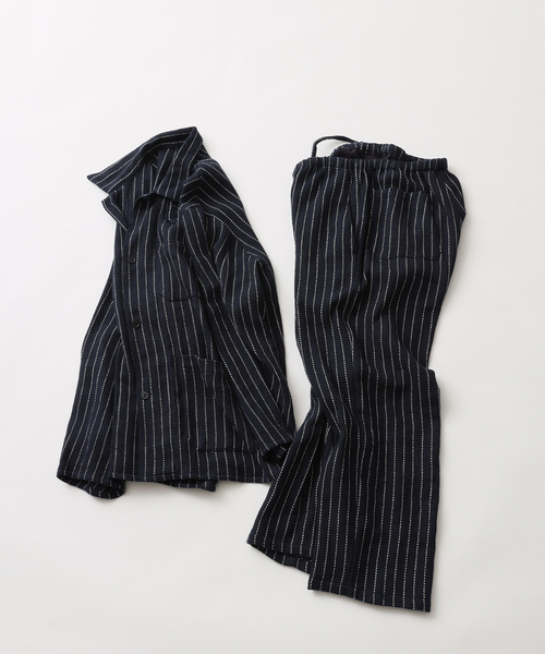 UNFOLLOW(アンフォロー)の「【FOLL/フォル】khadi cotton stripe pants(スラックス・メンズ・ネイビー・3/2)」の4枚目の写真