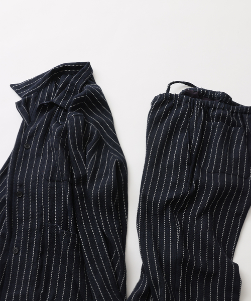 UNFOLLOW(アンフォロー)の「【FOLL/フォル】khadi cotton stripe pants(スラックス・メンズ・ネイビー・3/2)」の5枚目の写真