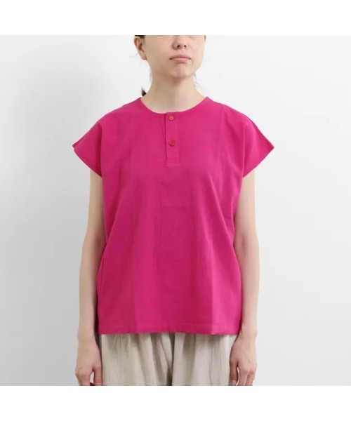 ヘンリーネックフレンチトップス /ヂェン先生の日常着（Tシャツ 