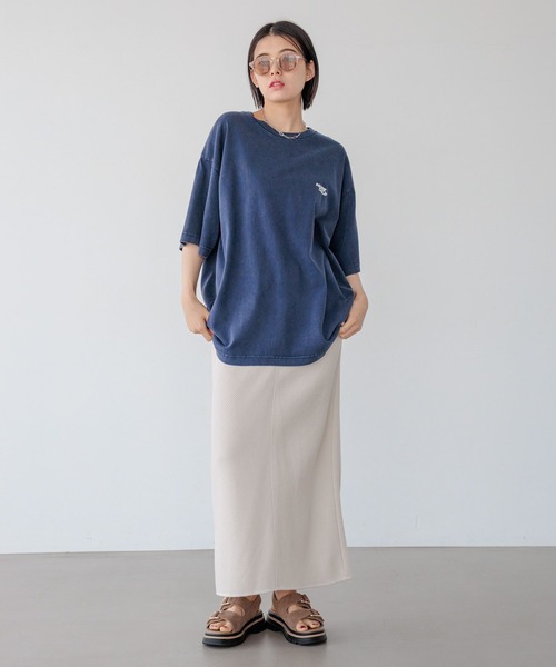 BAYFLOW（ベイフロー）の「ワッフルナロースカート（スカート・レディース・アイボリー/チャコール/グリーン・FREE）」の8枚目の写真