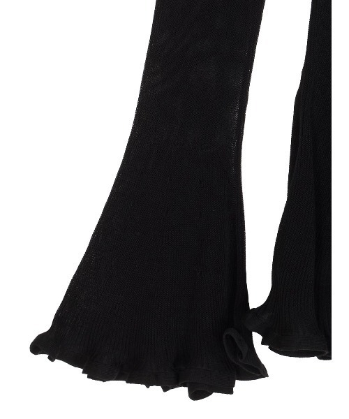 SHEER FRILL V NECK KNIT TOP（ニット/セーター）｜Ameri