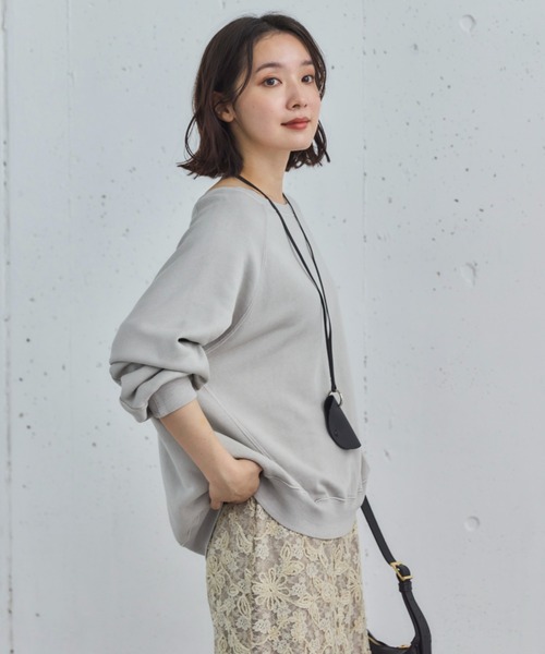 Doux archives（ドゥアルシーヴ）の「ピグメント裏毛プルオーバー（スウェット・レディース・チャコールグレー/グレイッシュベージュ/ブラウン・38）」の20枚目の写真