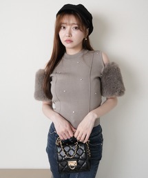 ファースリーブニットガウン SLY - 深田恭子さん着用☆スライ☆ファースリーブニットガウン