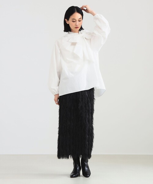 Demi-Luxe BEAMS（デミルクス ビームス）の「マルチウェイ ボウタイ ブラウス（シャツ/ブラウス・レディース・オフホワイト/ブラック/サックスブルー・36/38）」の6枚目の写真