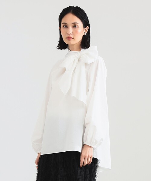 Demi-Luxe BEAMS（デミルクス ビームス）の「マルチウェイ ボウタイ ブラウス（シャツ/ブラウス・レディース・オフホワイト/ブラック/サックスブルー・36/38）」の8枚目の写真